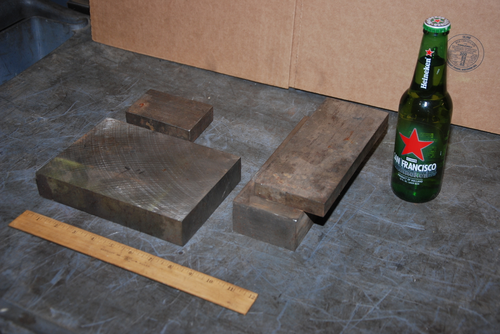 Lot of 4 steel Rectangular Bars for blacksmith anvil,40 lbs