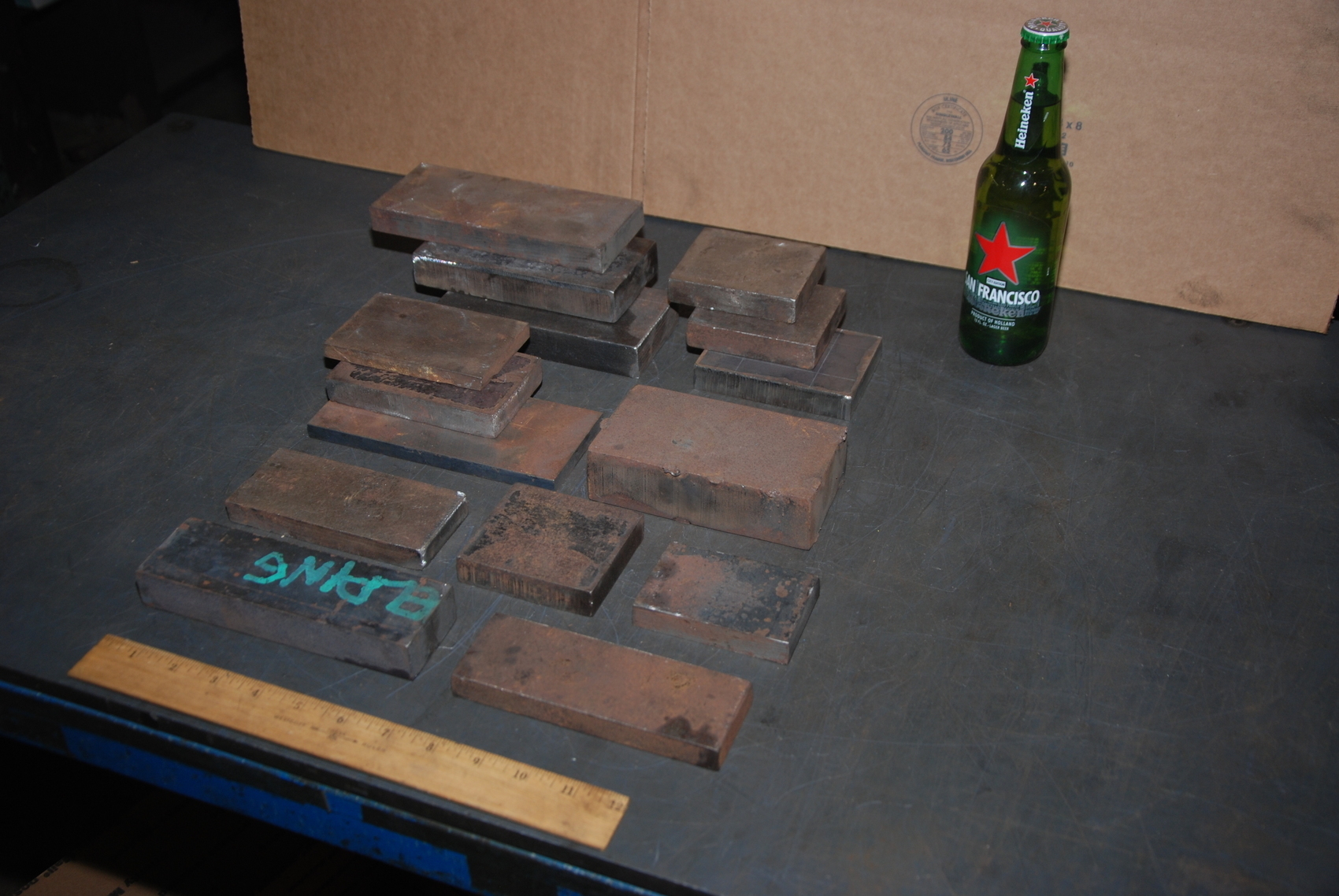 Lot of 15 steel Rectangular Bars for blacksmith anvil,45 lbs