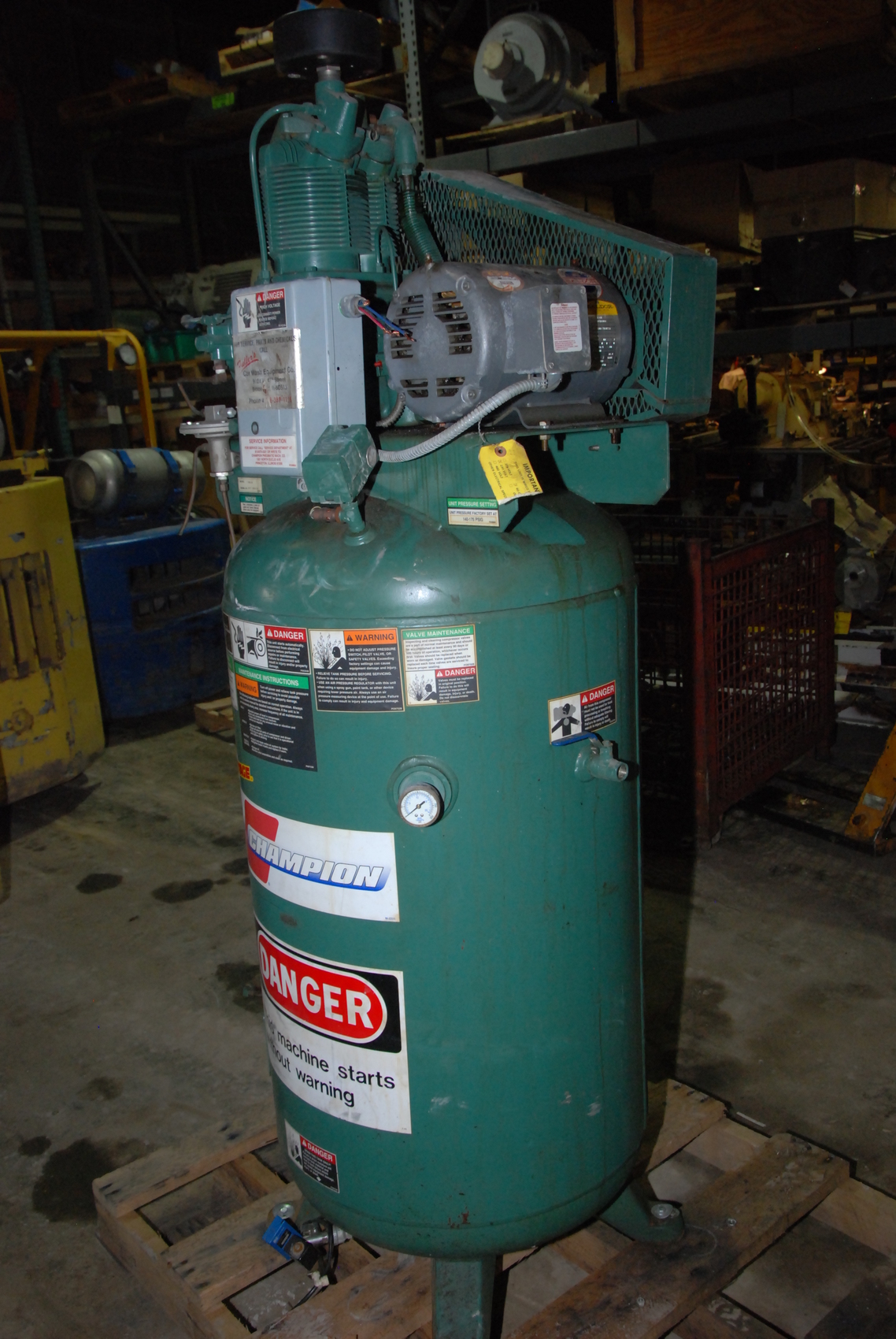 Champion 5HP Vertical Air Compressor;VR5-8 80 GAL tank,3 PHASE