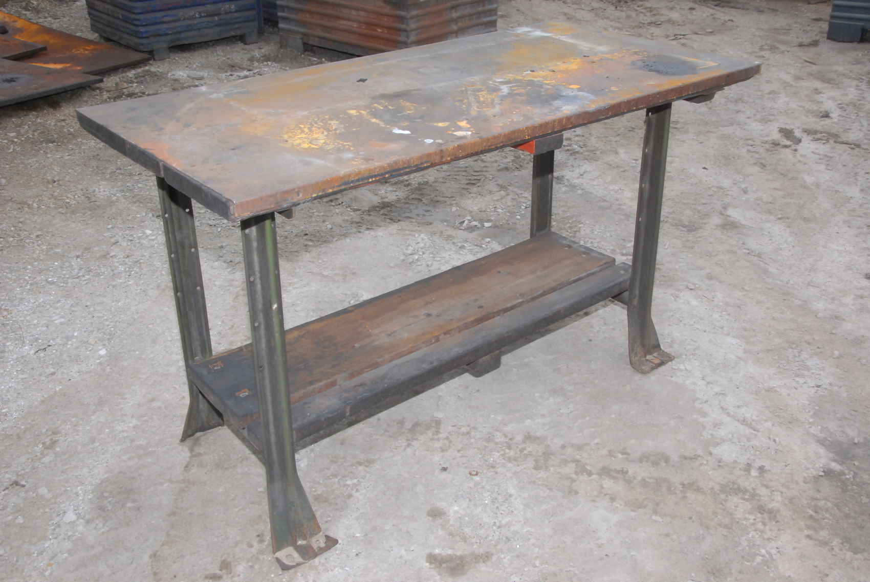 STEEL WELDING WORK TABLE BENCH WITH UNDERSHELF;60x29.5x35"equipto lyon