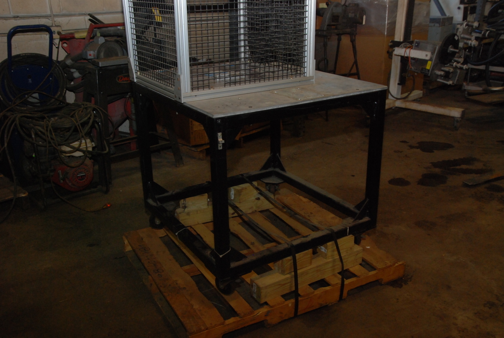 Nice welding table on casters with aluminum top;36x36x34";1/2"top