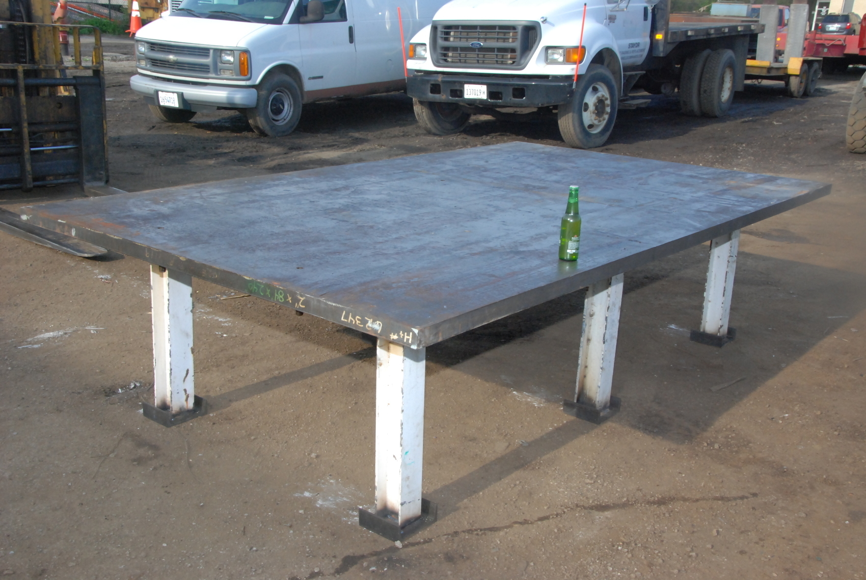Extremely heavy duty 10ft x 6ft x 31"welding table;2"thick,2 TONS!!!
