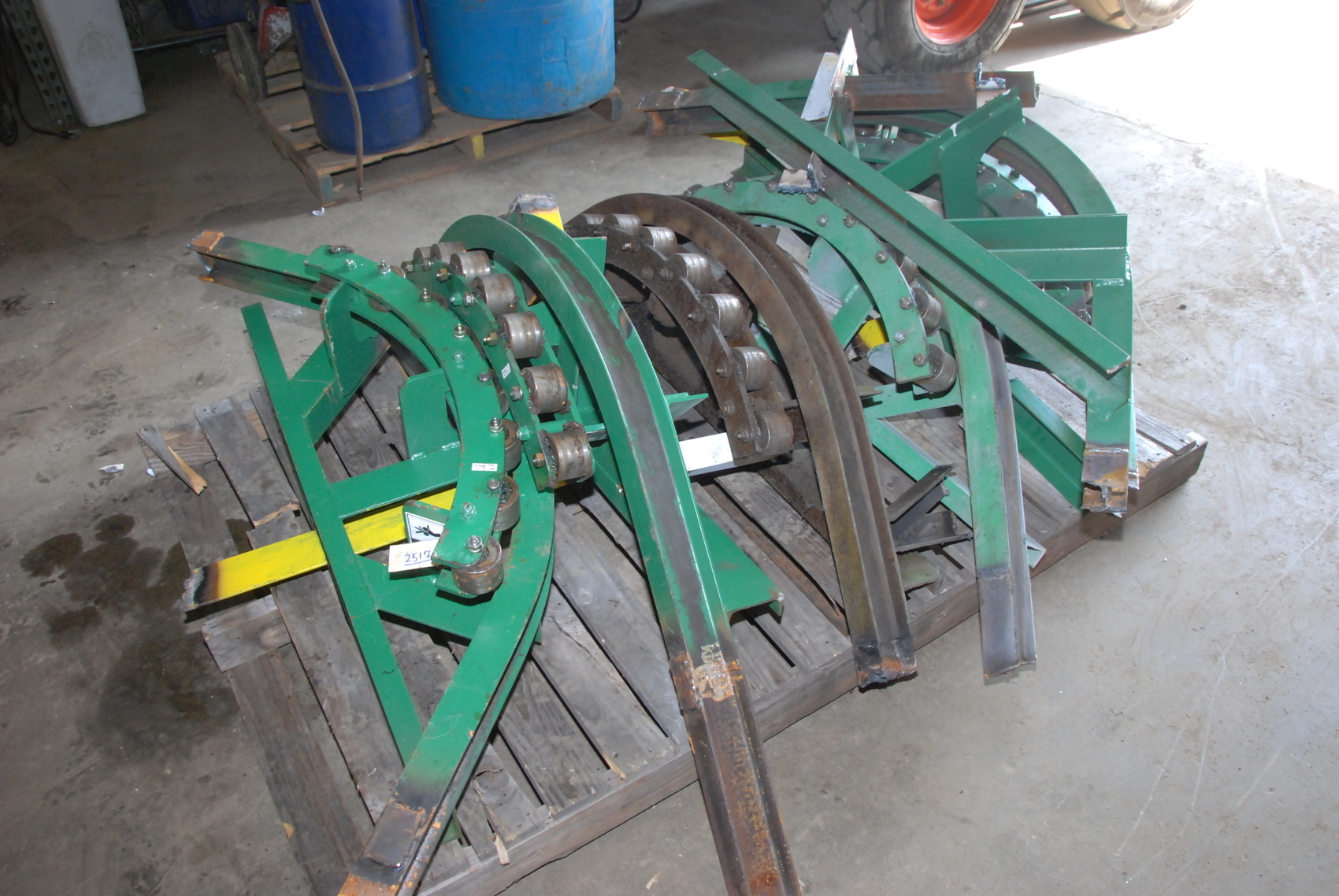Lot of 6 Rapid Industries Conveyor 90 degree roller terns;2.5"I-beam