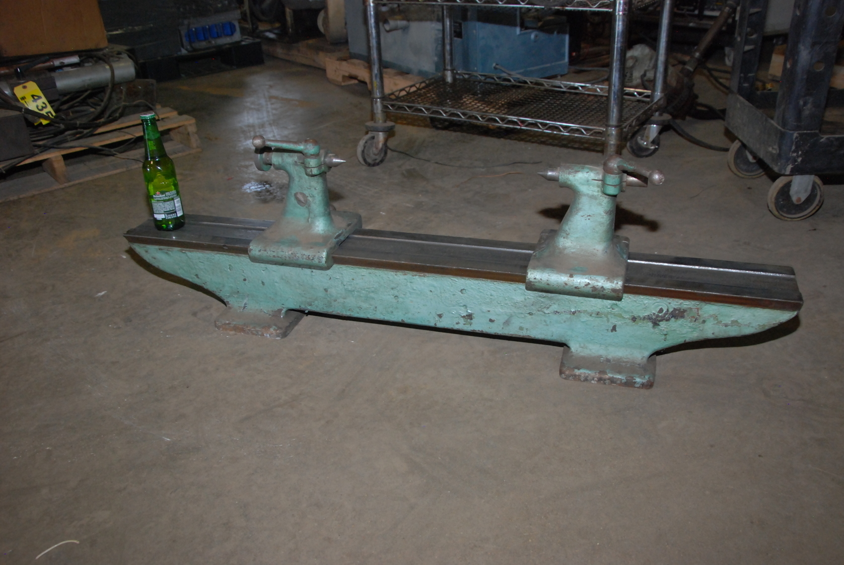 Vintage 48"Bench Center with 2 tail stocks with a dead centers