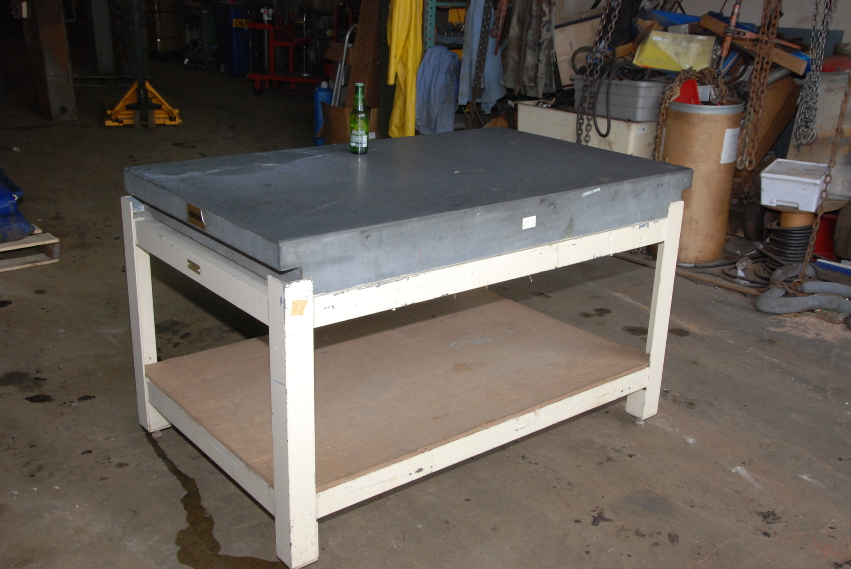 Metroplate flat granite surface plate on steel frame;6ft x 3ft x 3 ft