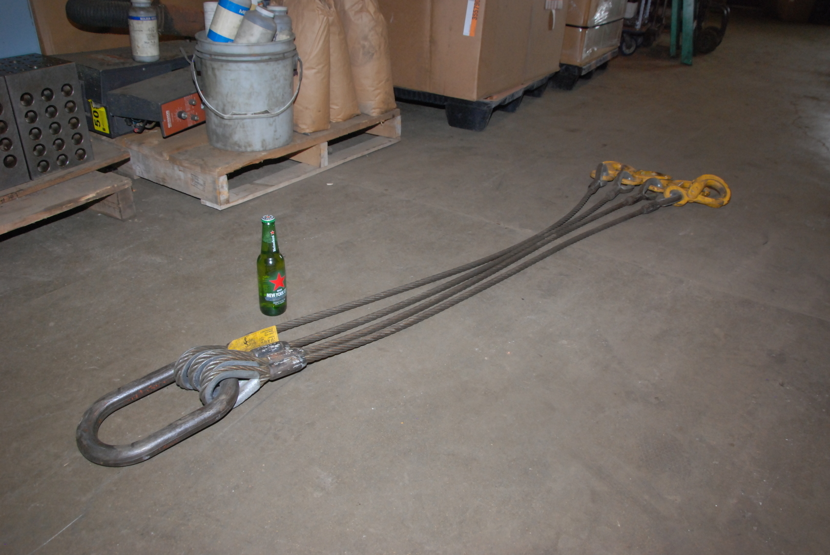 John Sakash 4-Leg Wire Rope Bridle Sling;5/8"x6ft;14/11/7.8 TON cap.