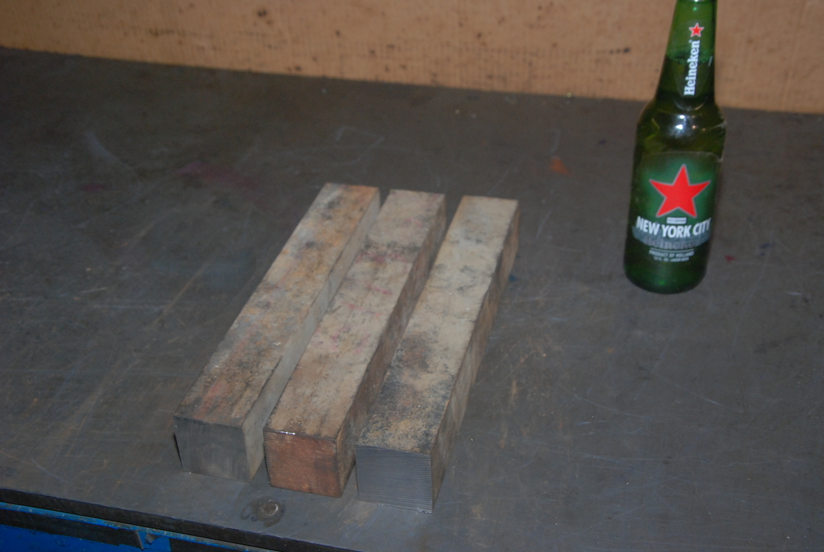 Lot of 3 steel Rectangular Bars for blacksmith anvil;32 lbs