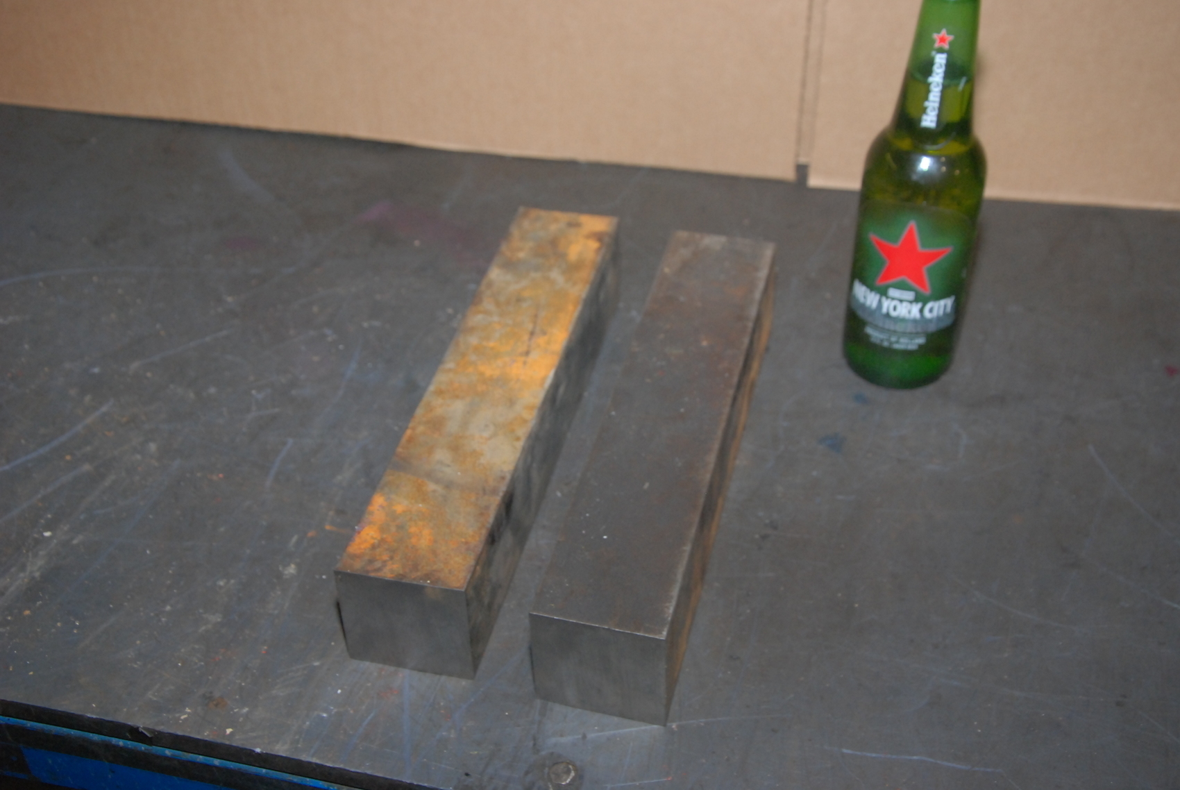 Lot of 2 steel Rectangular Bar for blacksmith anvil,11x2-1/4"31 lbs