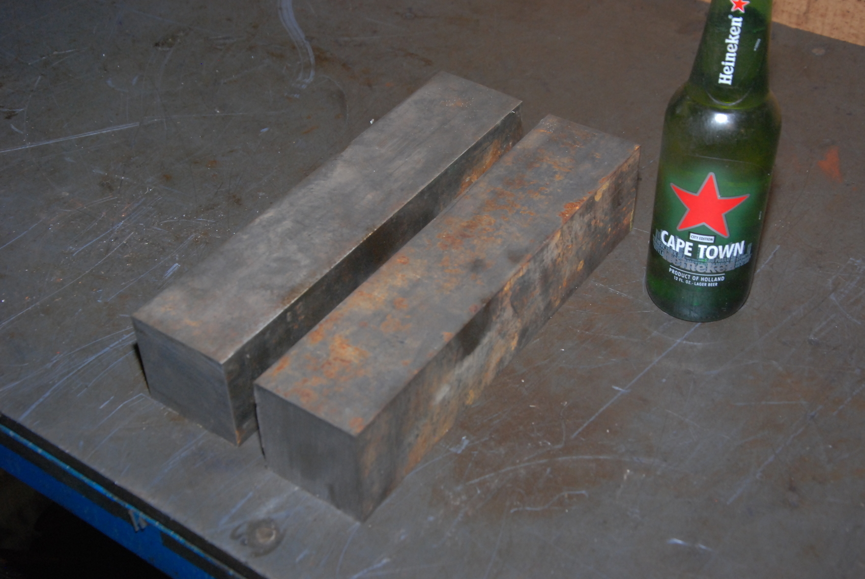 Lot of 2 steel Rectangular Bar for blacksmith anvil,40 lb,11x2.5x2.5