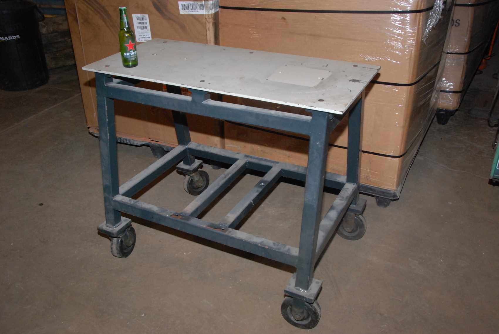 Heavy Duty welding table cart on rubber casters,42x19x3/8"top;35"