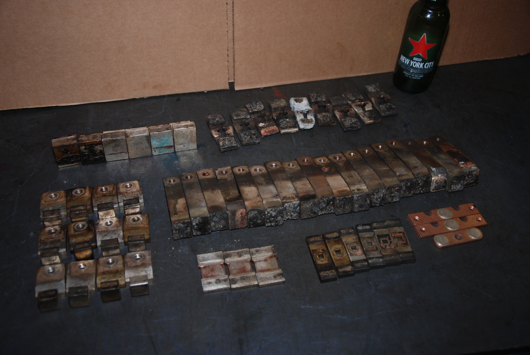 16 lbs scrap silver recovery copper electrical contacts silver tips