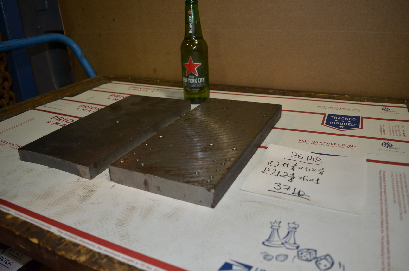 Lot of 2 steel Plate for blacksmith anvil,37 lbs