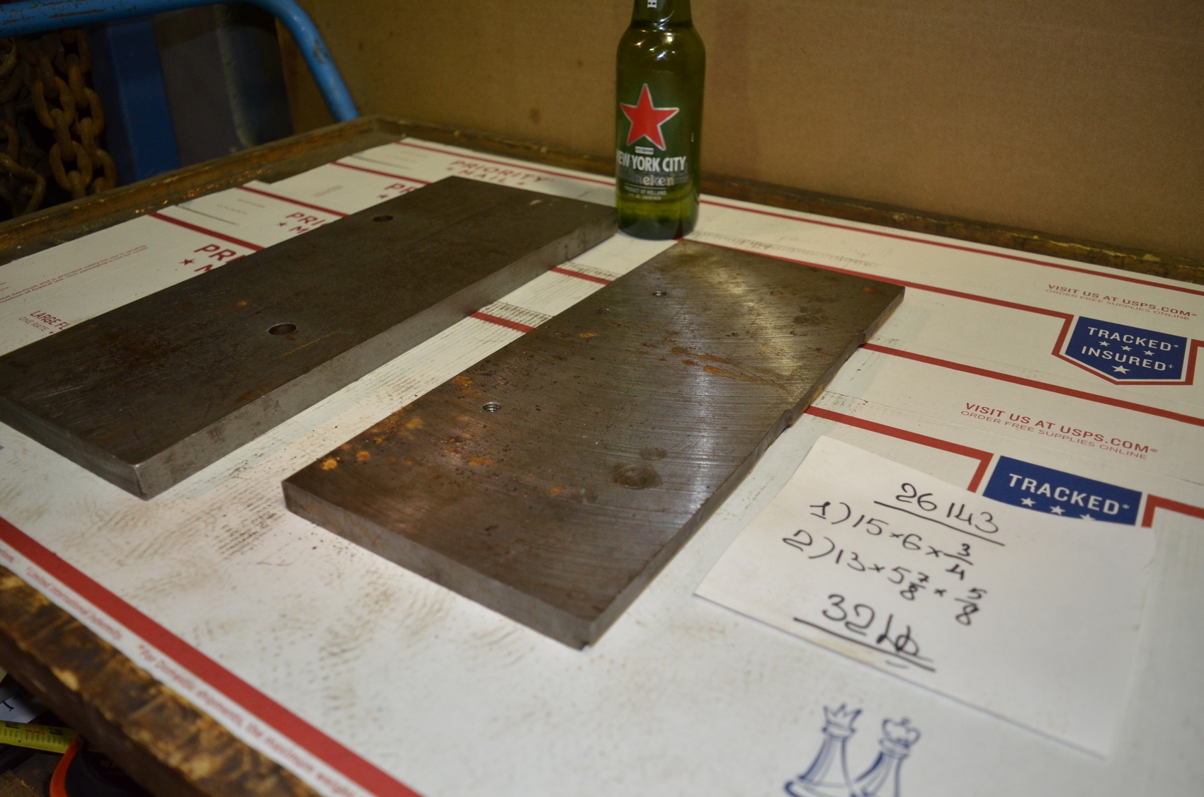 Lot of 2 steel Plate for blacksmith anvil,32 lbs