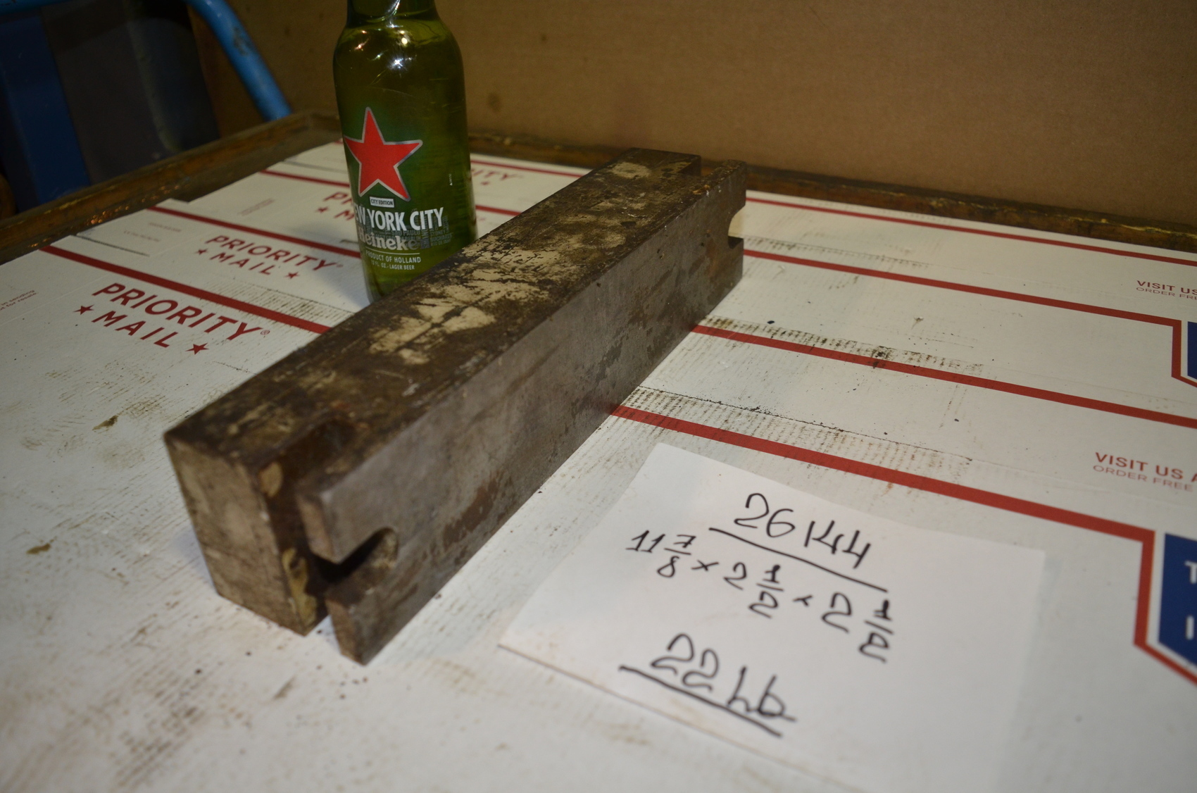 ONE steel Rectangular Bar for blacksmith tight down anvil,22 lbs