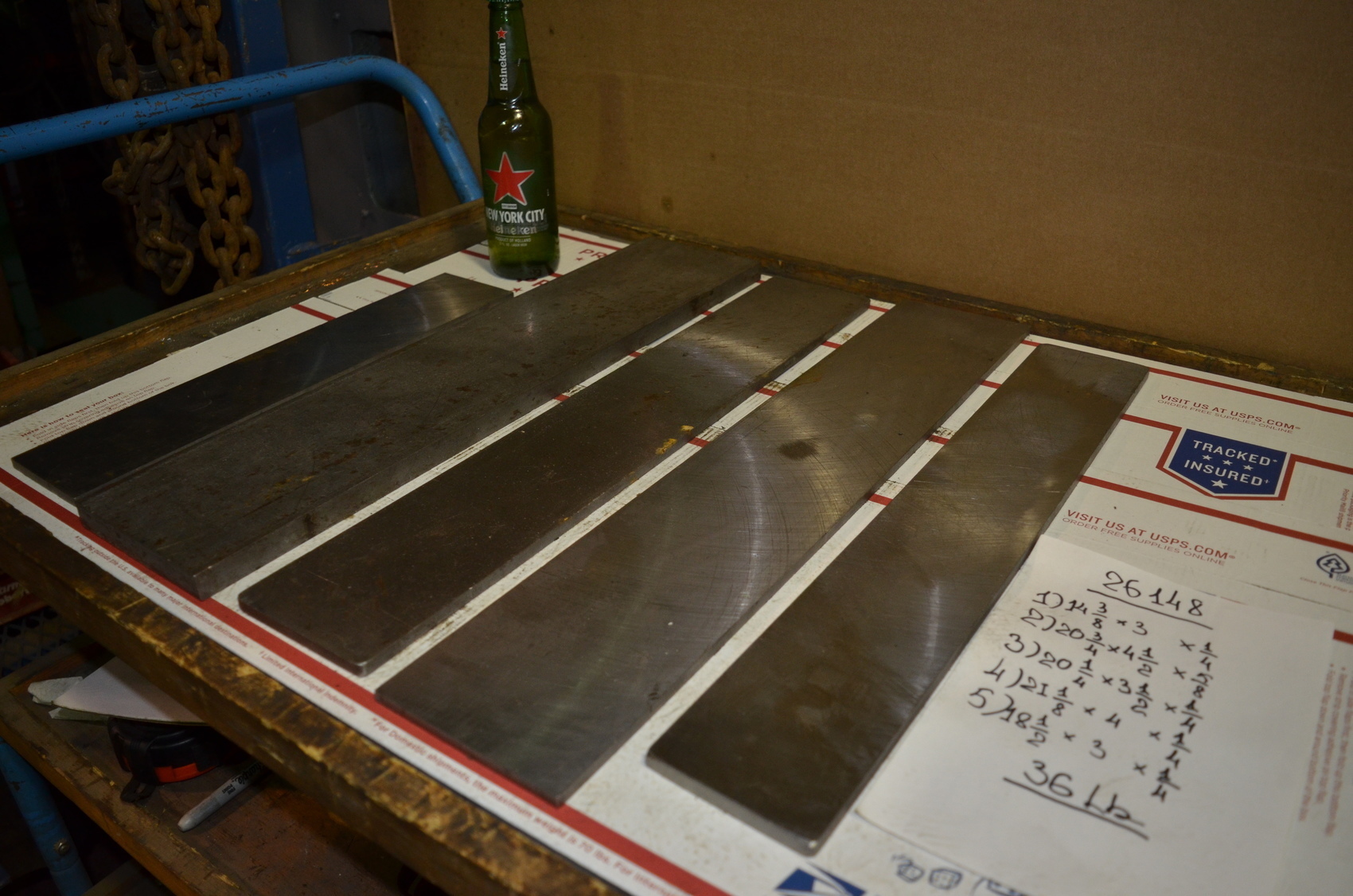 Lot of 5 steel Plate for blacksmith anvil,36 lbs