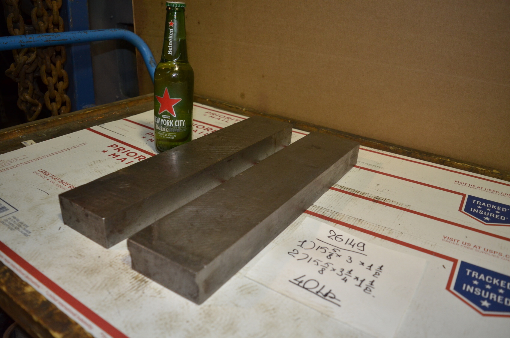 Lot of 2 steel Rectangular Bar for blacksmith anvil,40 lbs