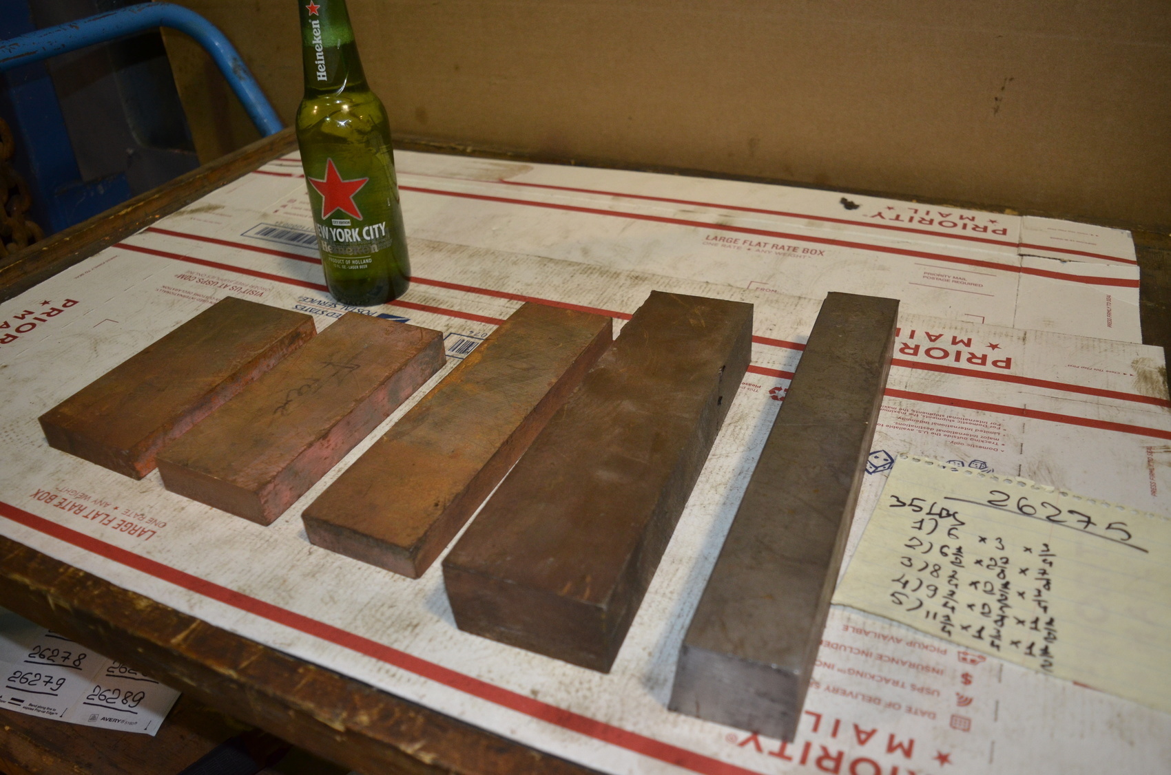 Lot of 5 steel Rectangular Bar for blacksmith anvil,35 lbs