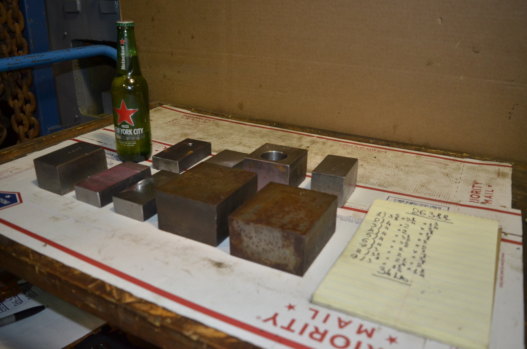 Lot of 9 steel Rectangular Bar for blacksmith anvil,34 lbs