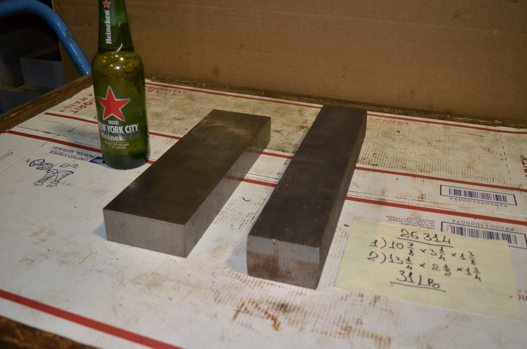 Lot of 2 steel Rectangular Bar for blacksmith anvil,31 lbs