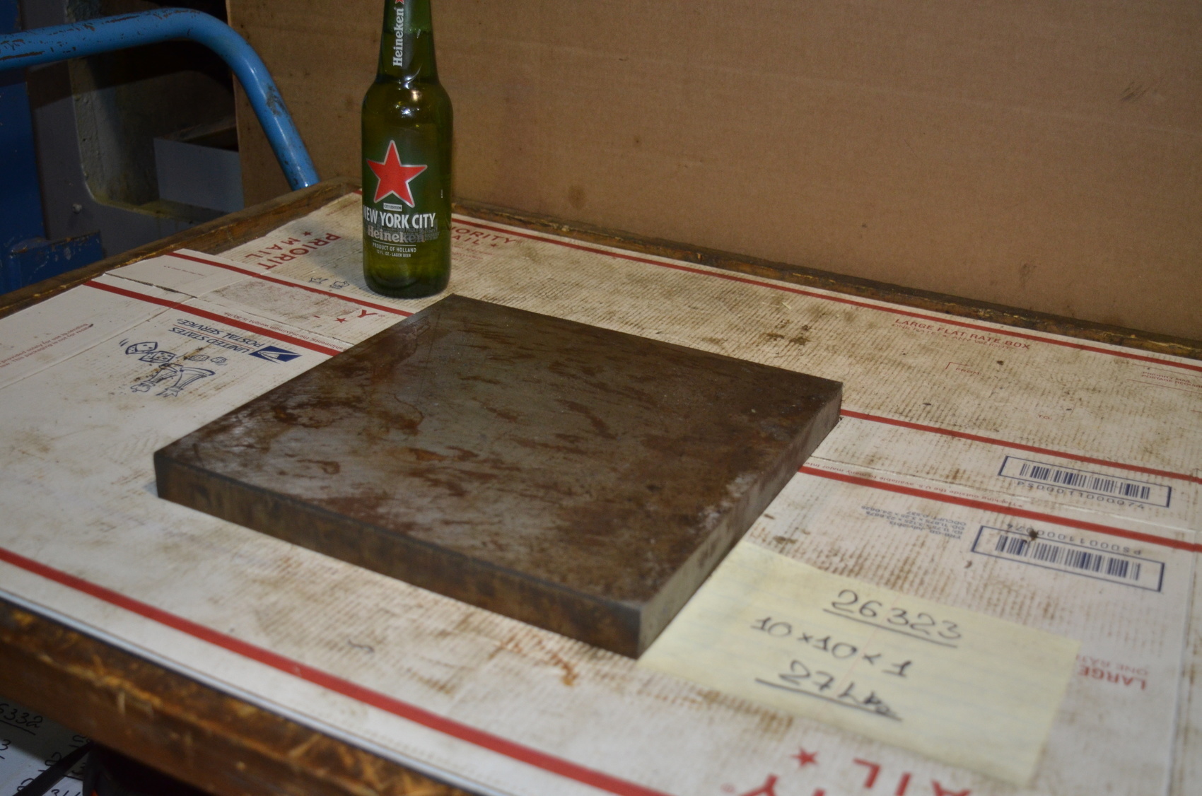 ONE steel Plate for blacksmith anvil,10x10x1";27 lbs