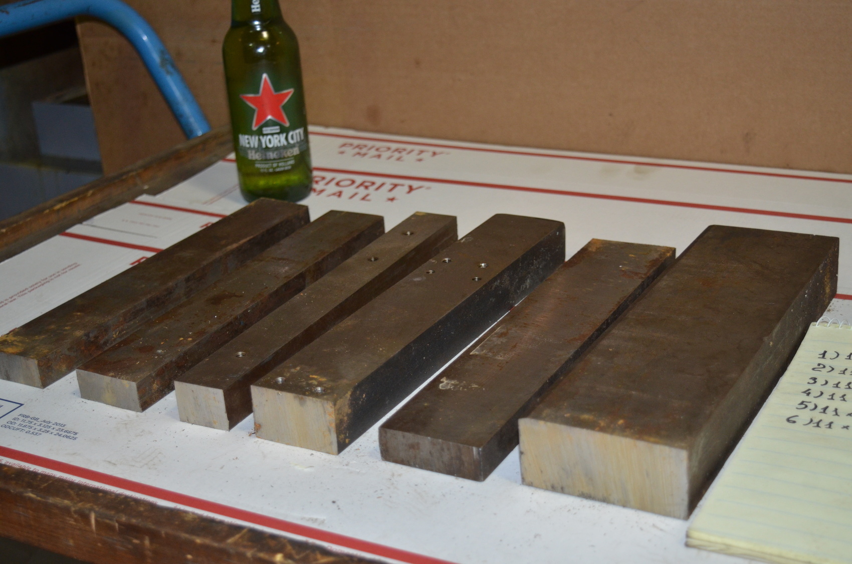 Lot of 6 steel Rectangular Bar for blacksmith anvil,39 lbs