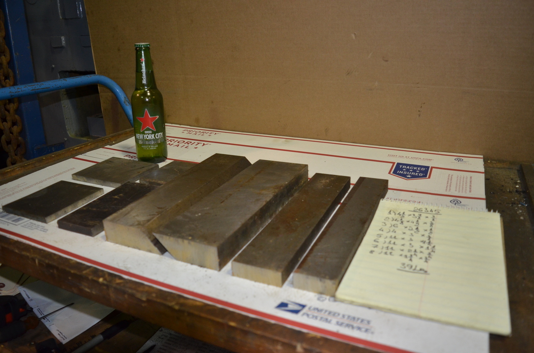 Lot of 8 steel Rectangular Bar for blacksmith anvil,39 lbs
