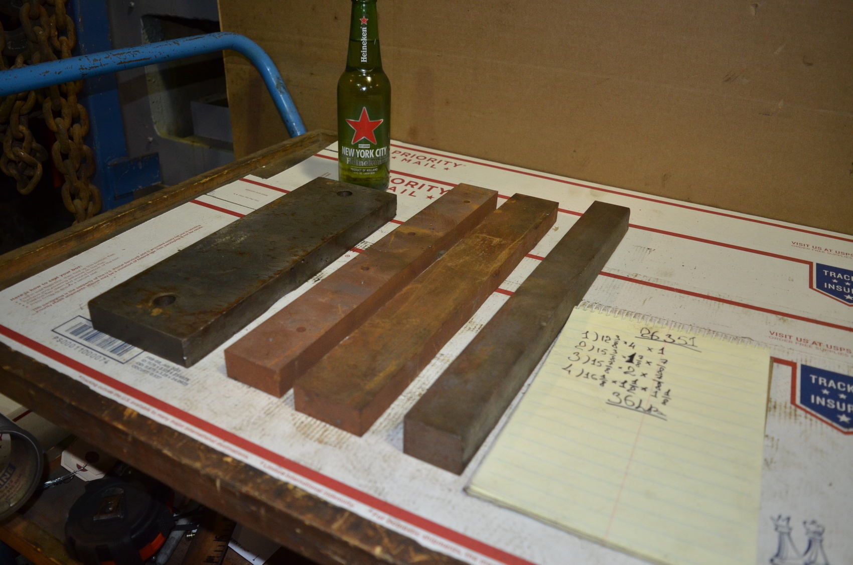 Lot of 4 steel Rectangular Bar for blacksmith anvil,36 lbs