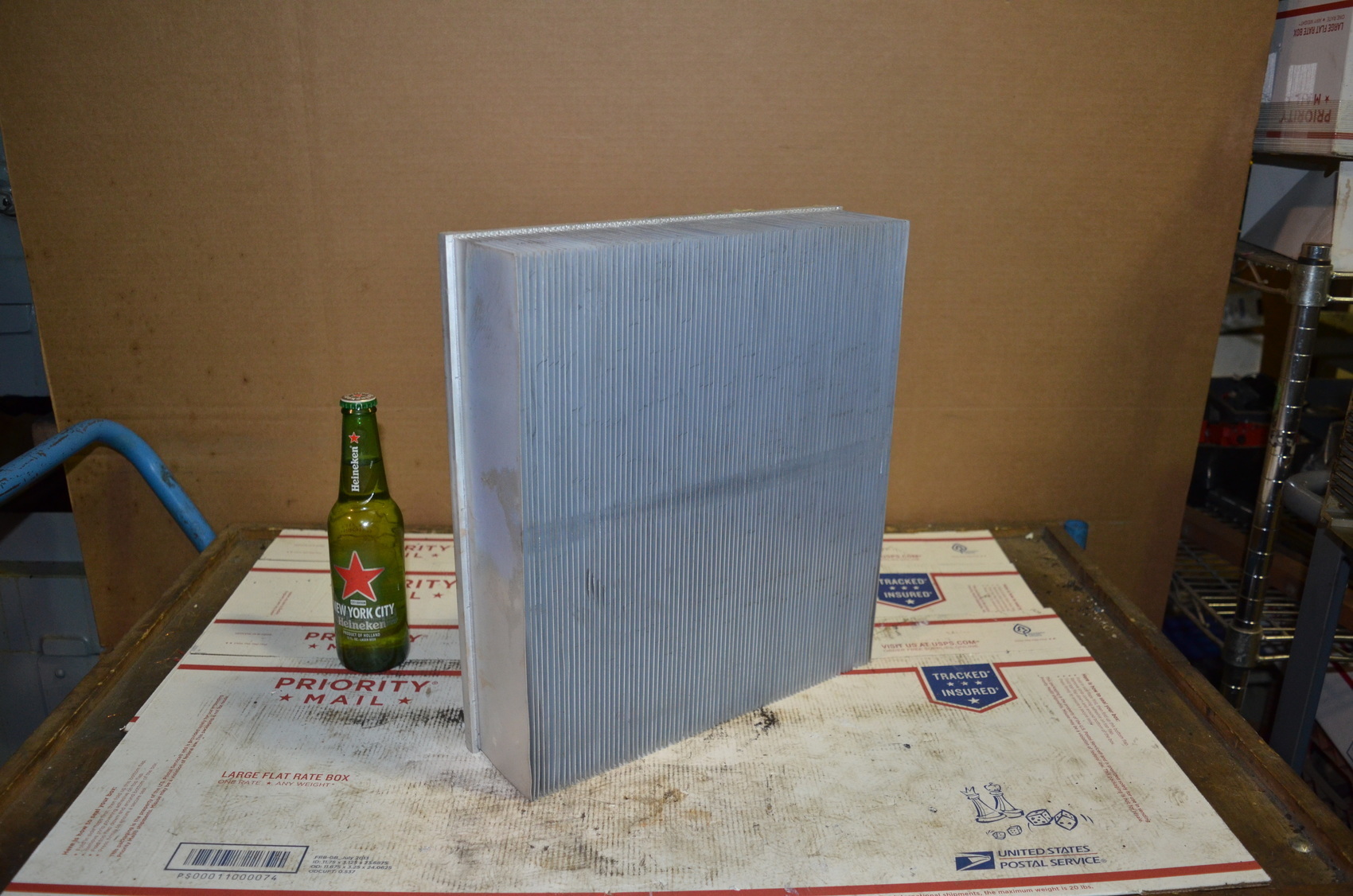 Big industrial Aluminum heat sink;14-1/2x13-1/4x3-3/8"heatsink