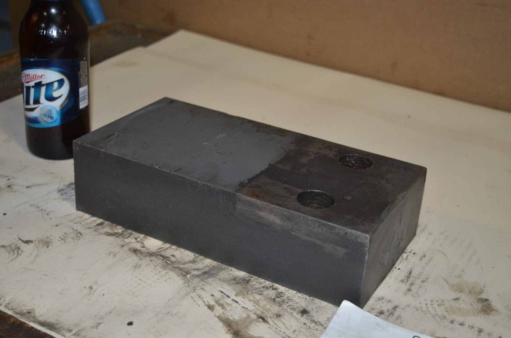 ONE steel Rectangular Bar for blacksmith anvil,10 x 2-1/2 x5",35 lbs