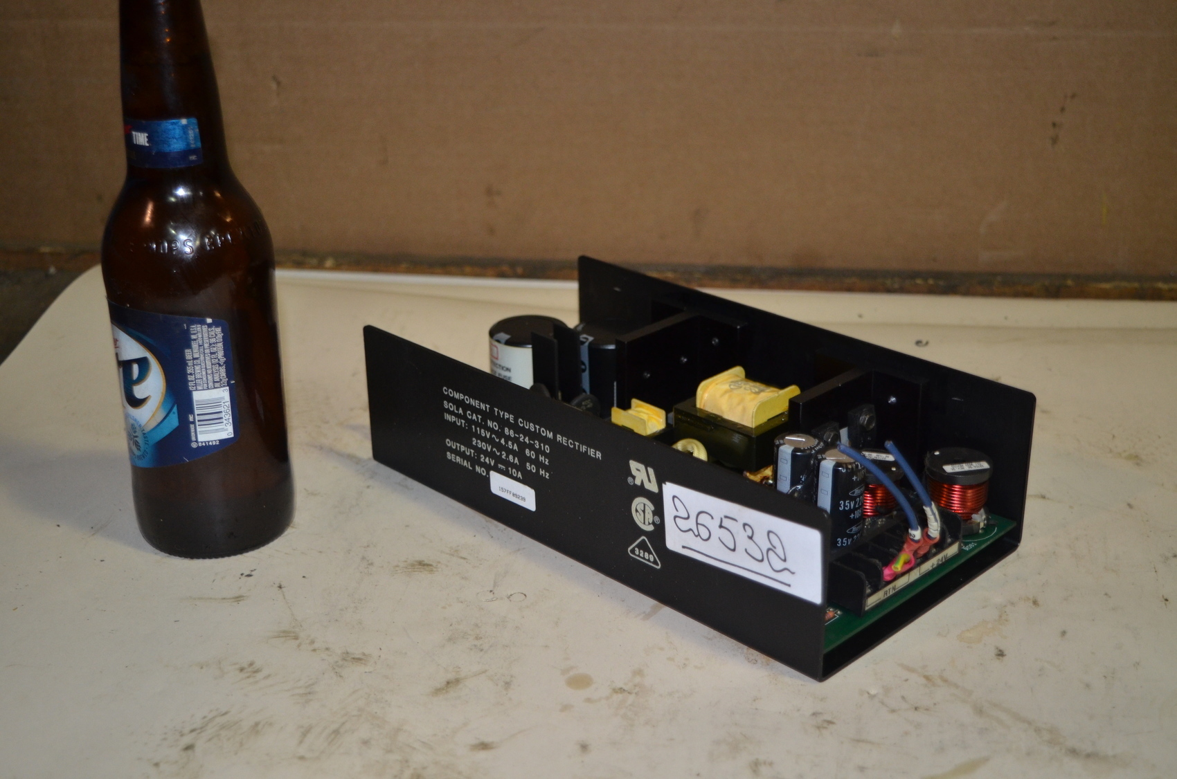 Sola 86-24-310 dc power supply;input:115/230VAC;output:24VDC;10A