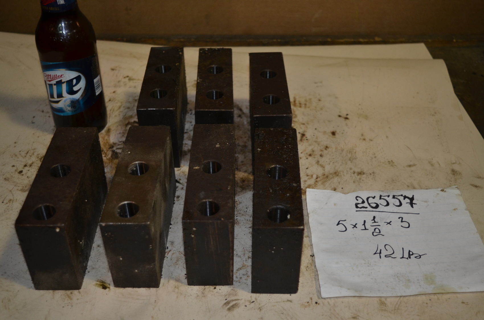 Lot of 7 steel Rectangular Bar for blacksmith anvil,42 lbs;5x1-1/2x3"