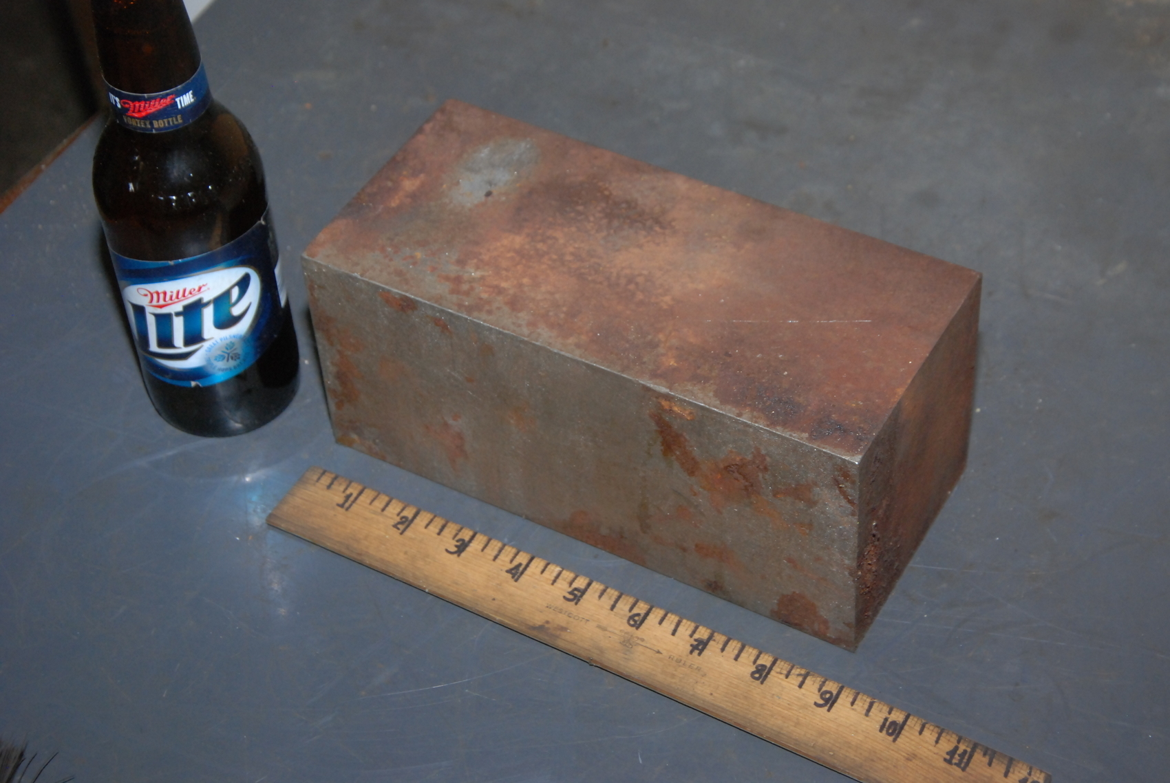 ONE steel Rectangular Bar for blacksmith anvil,41 lbs;8-7/8x4x4"