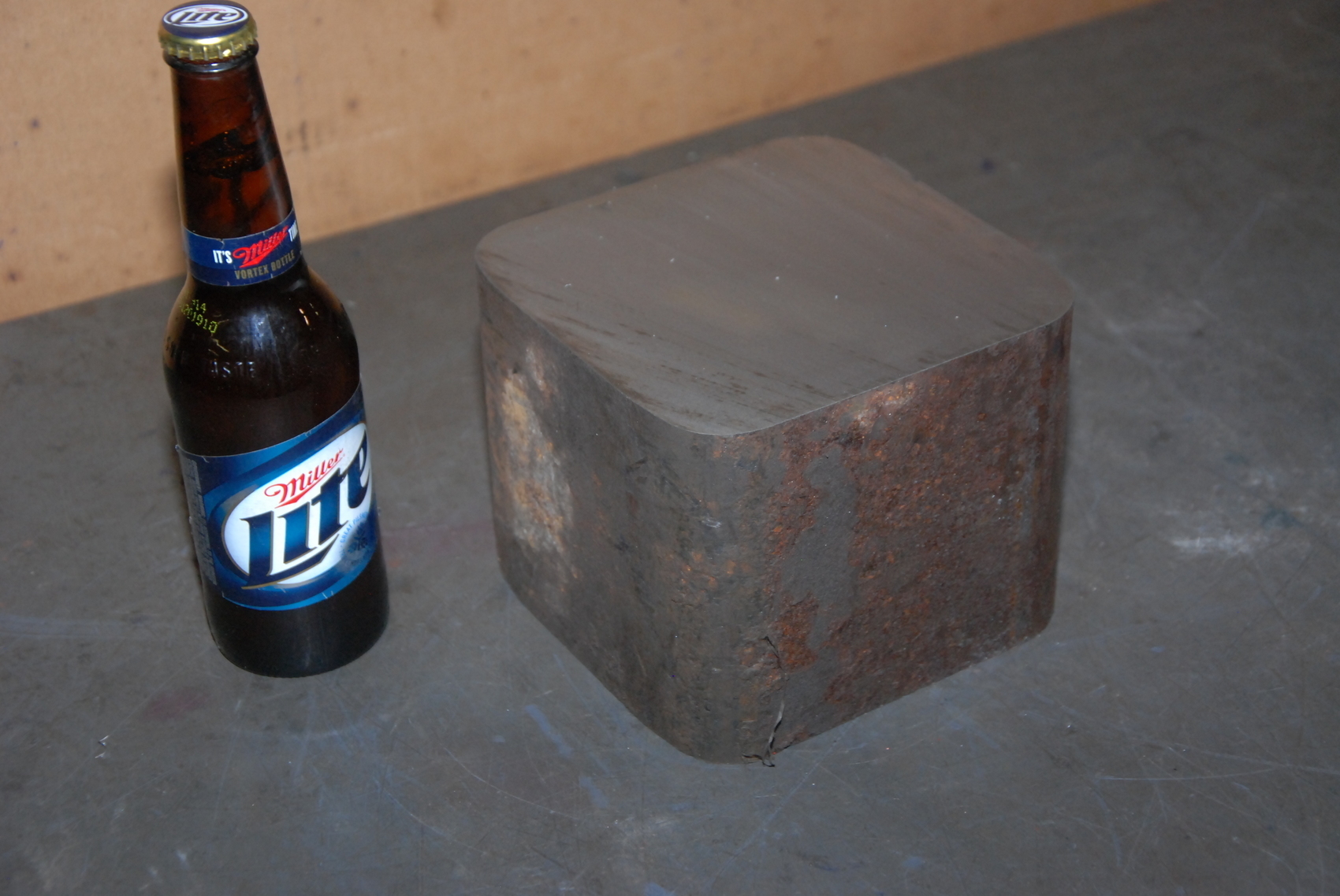 ONE steel Rectangular Bar for blacksmith anvil,6 x 6 x 5"49 lbs