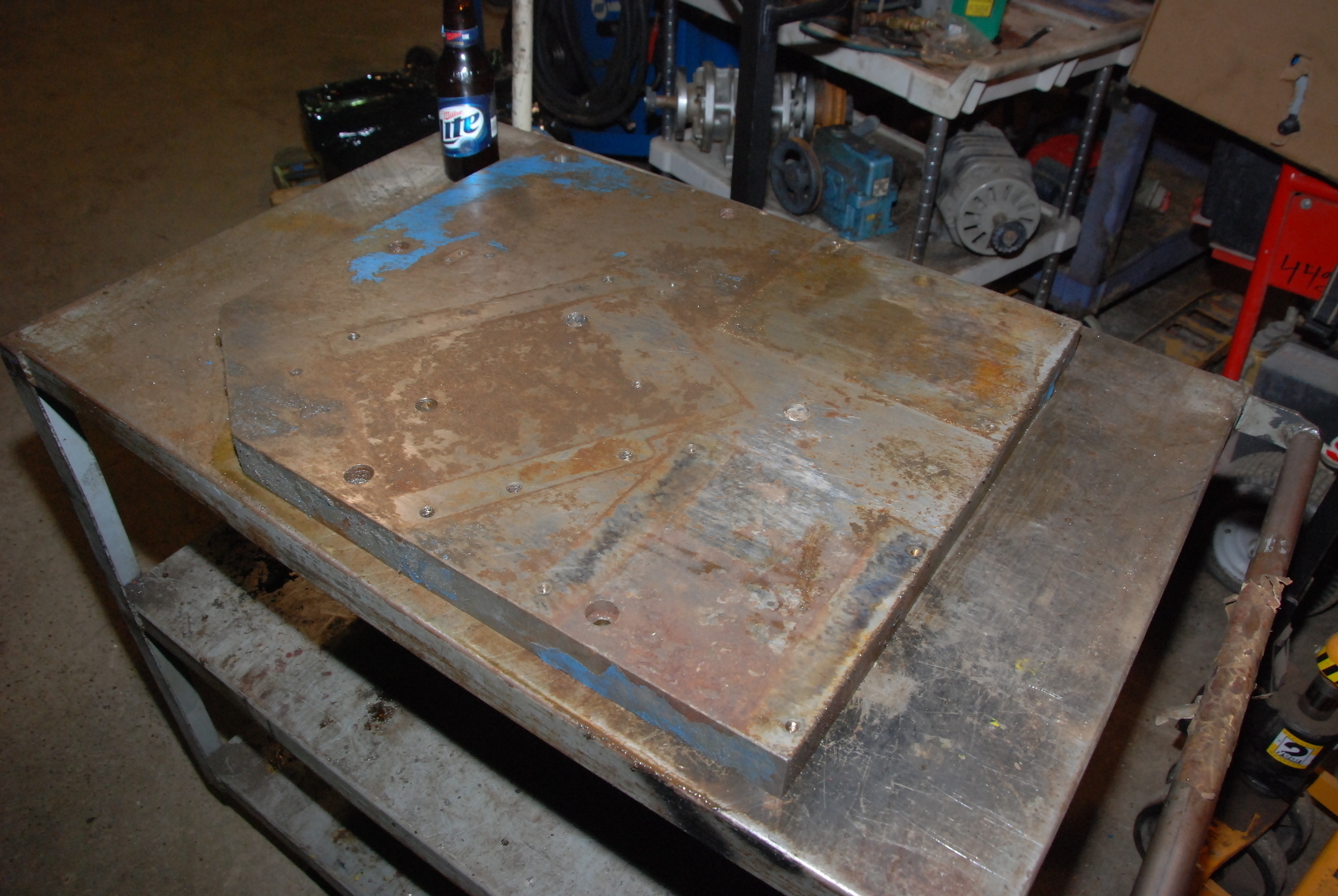ONE steel Plate for blacksmith anvil,197 lbs;23-1/2x20-1/2x1 1/2"