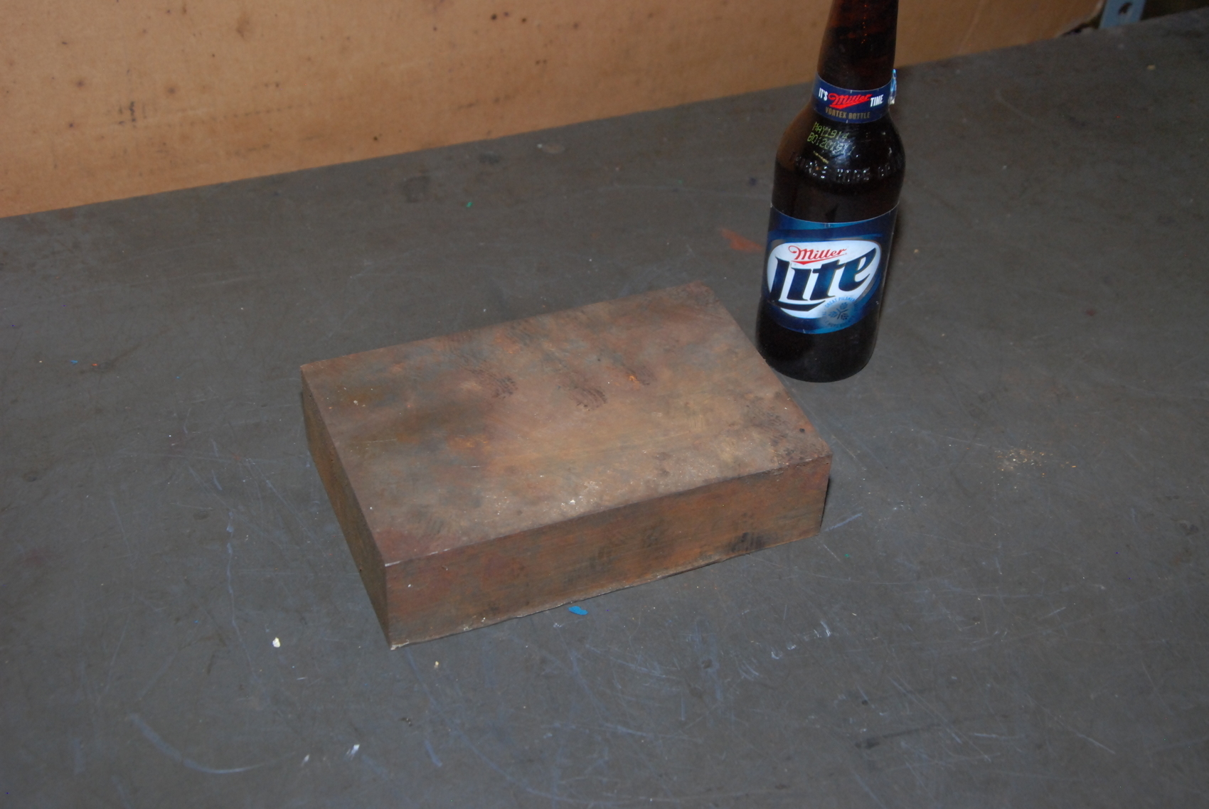 ONE steel Rectangular Bar for blacksmith anvil,24 lbs;8 x 5-3/8 x 2"