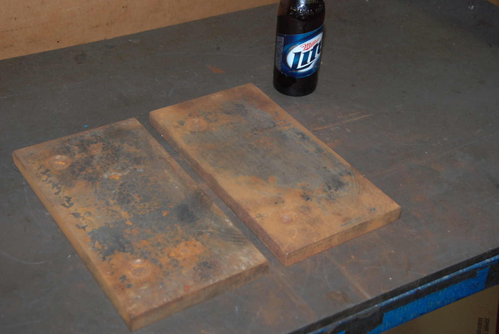 Lot of 2 steel Plate for blacksmith anvil,39 lbs;11-7/8x6x3/4"