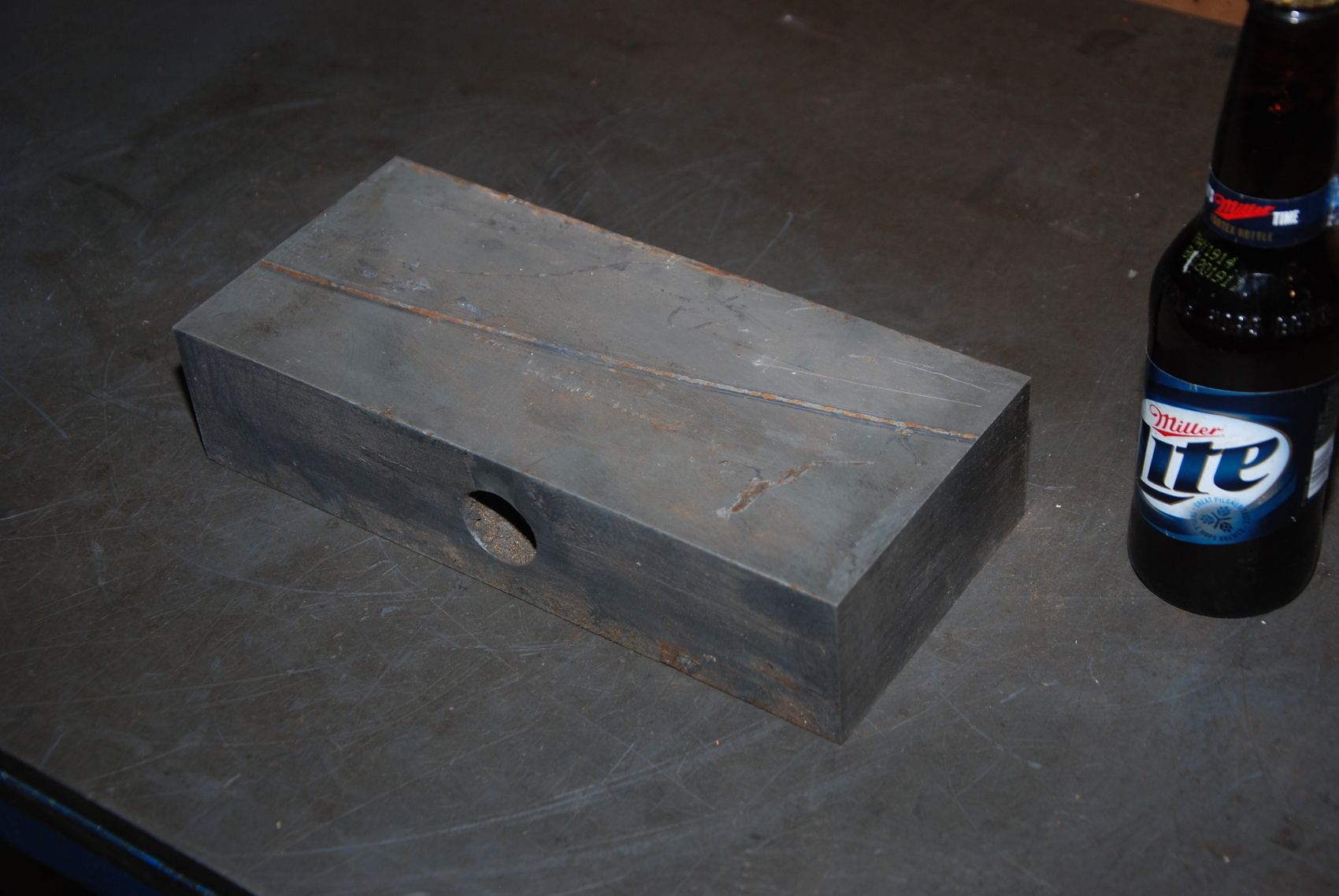 ONE steel Rectangular Bar for blacksmith anvil,37 lbs;11x5x2.5"