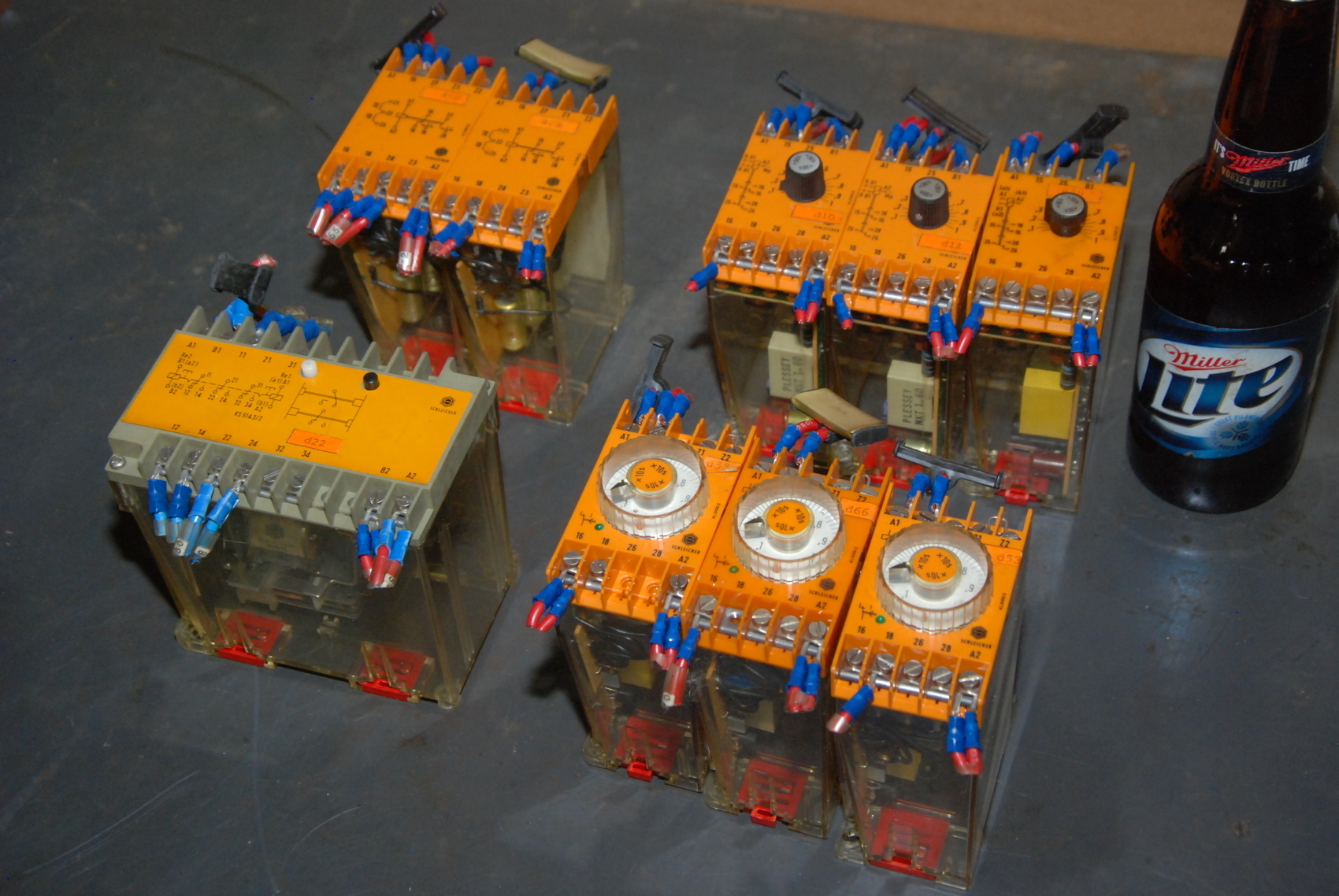 Lot of 9 Schleicher Safety relay/time delay relays