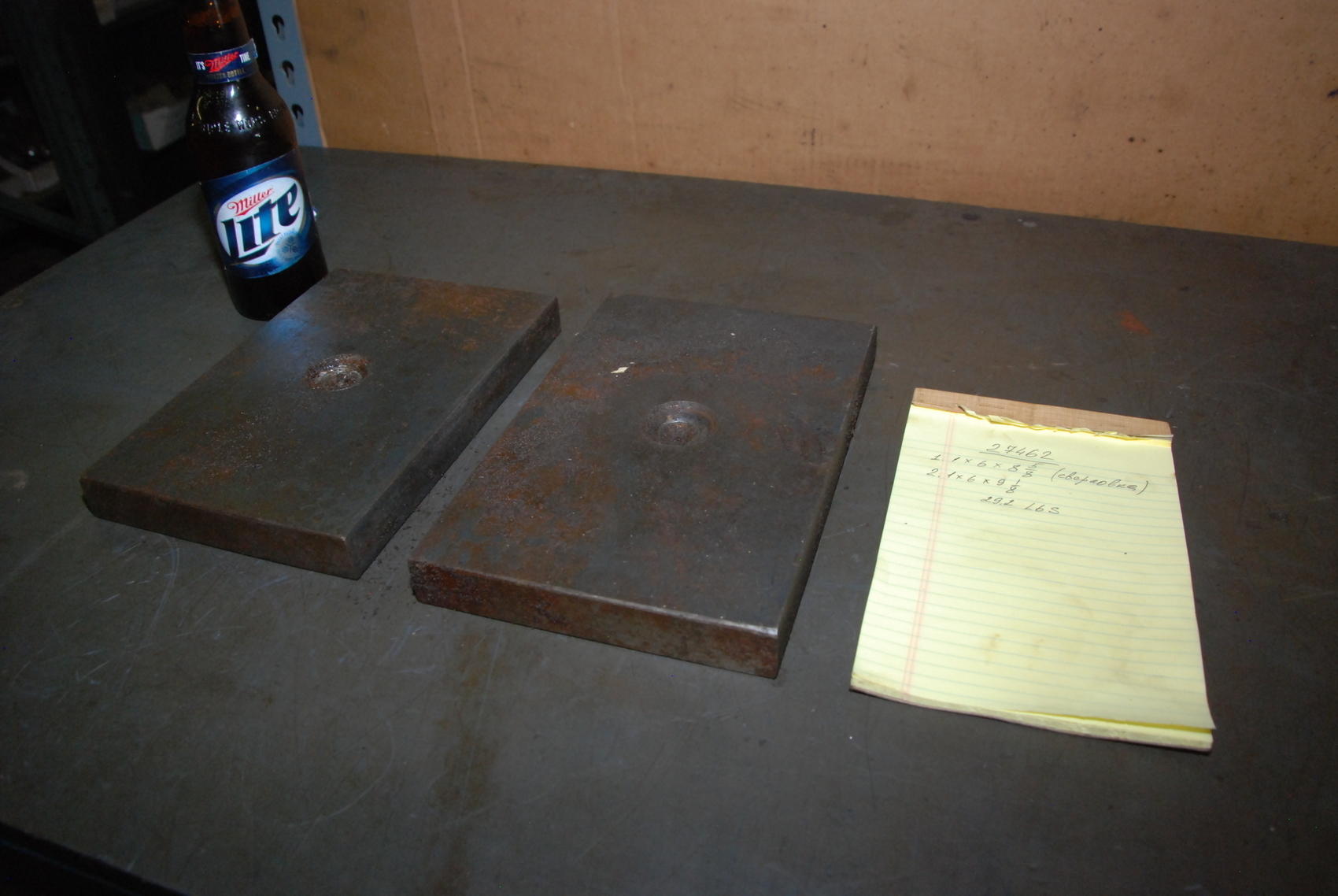 Lot of 2 steel Rectangular Bar for blacksmith anvil,29.2 lbs