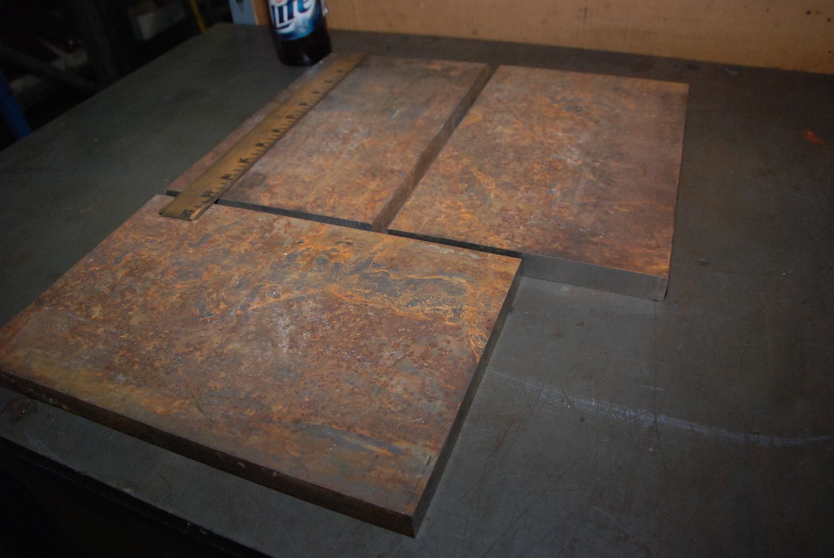 Lot of 3 steel Plate for blacksmith anvil,48.2 lbs,11x7x3/4"