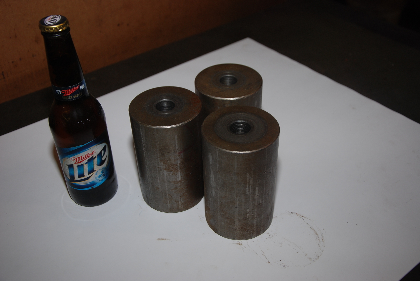 Lot of 3 Steel Cylinders with hole for blacksmith 32,5lbs