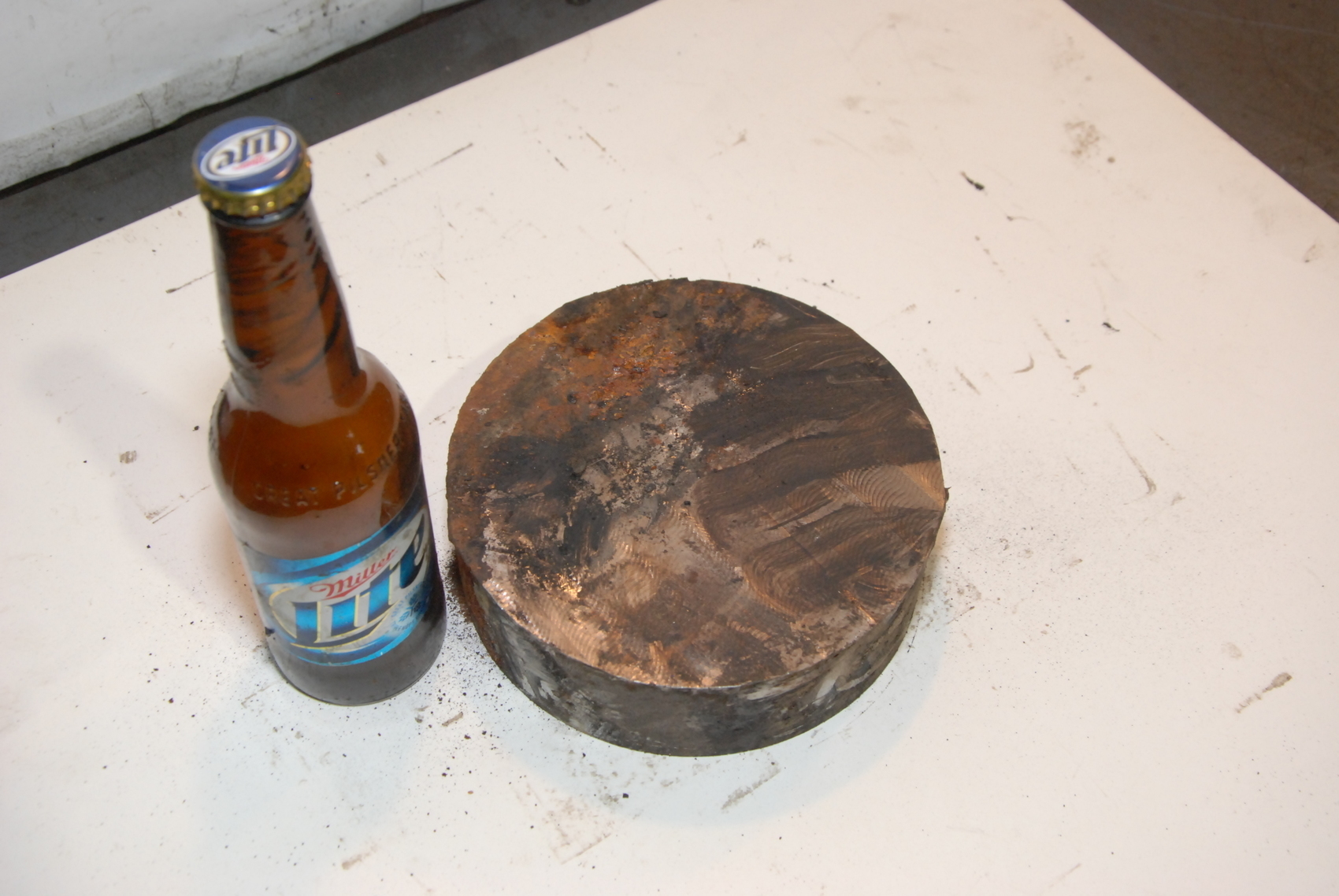 Round steel bar for blacksmith anvil 6 1/2"Dx2,20 lbs