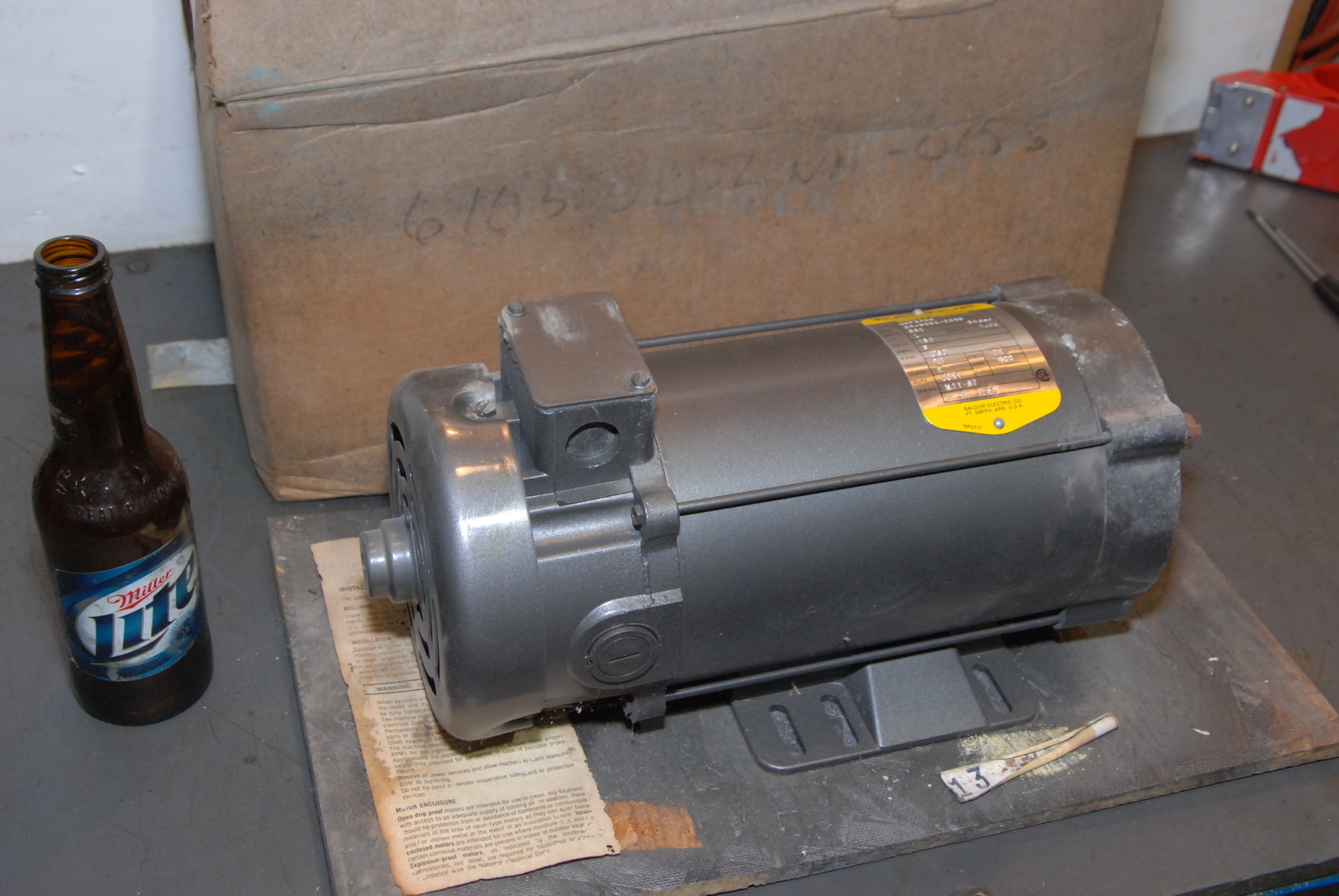 NEW Baldor industrial motor CDP3455,1hp,1750 rpm,180V