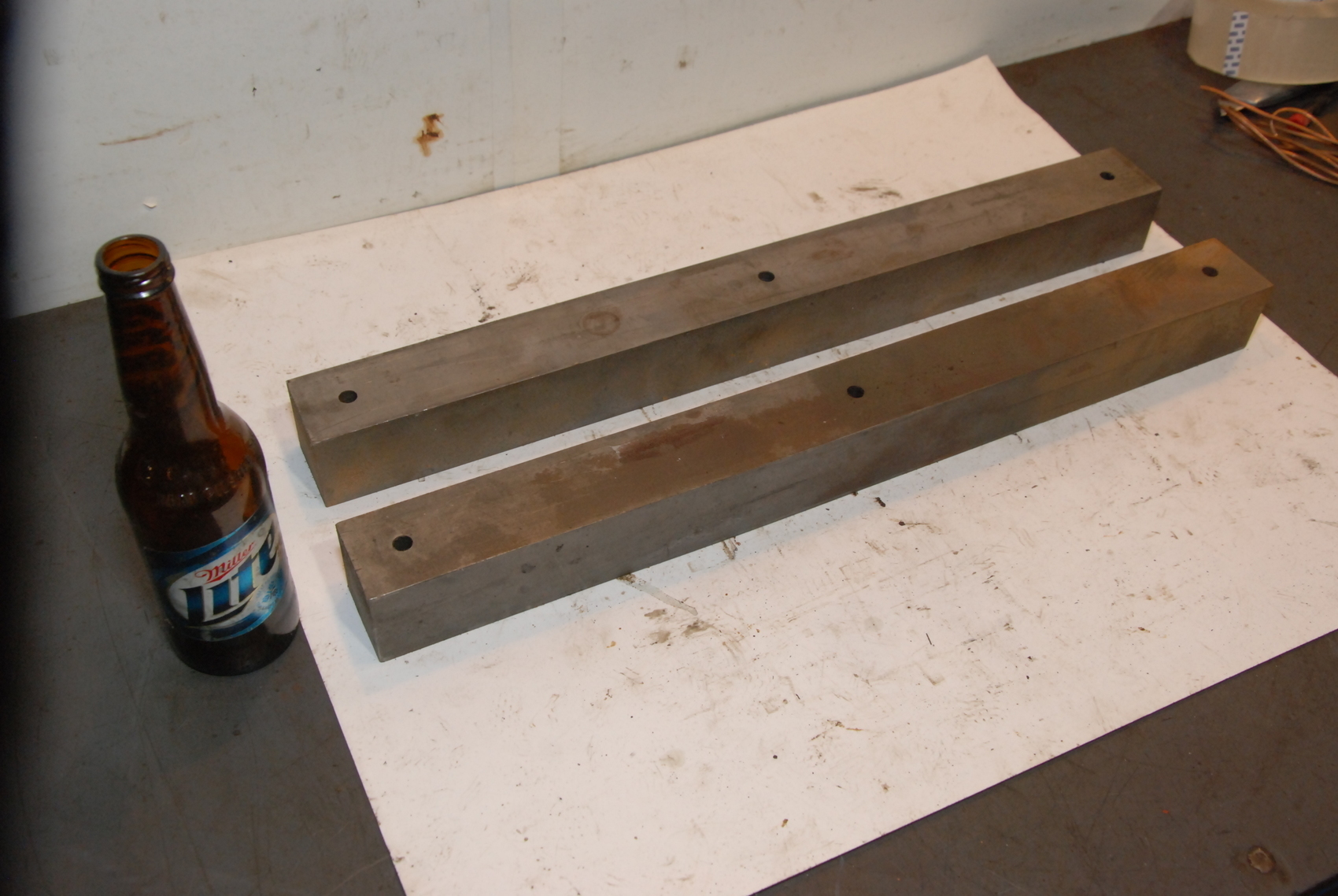 Lot of 2 steel Rectangular Bar for blacksmith anvil,21*2*2,47lbs
