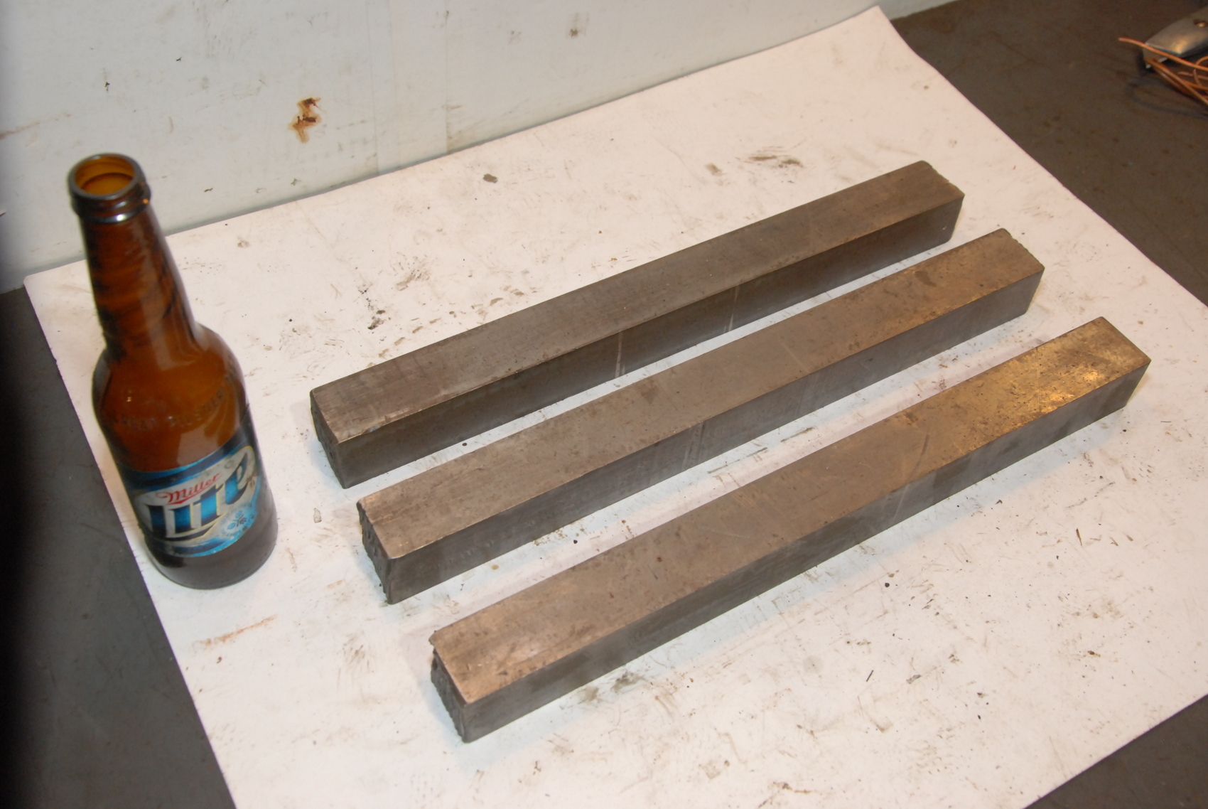 Lot of 3 steel Rectangular Bar for blacksmith anvil,16*1.5*1.5,30lbs