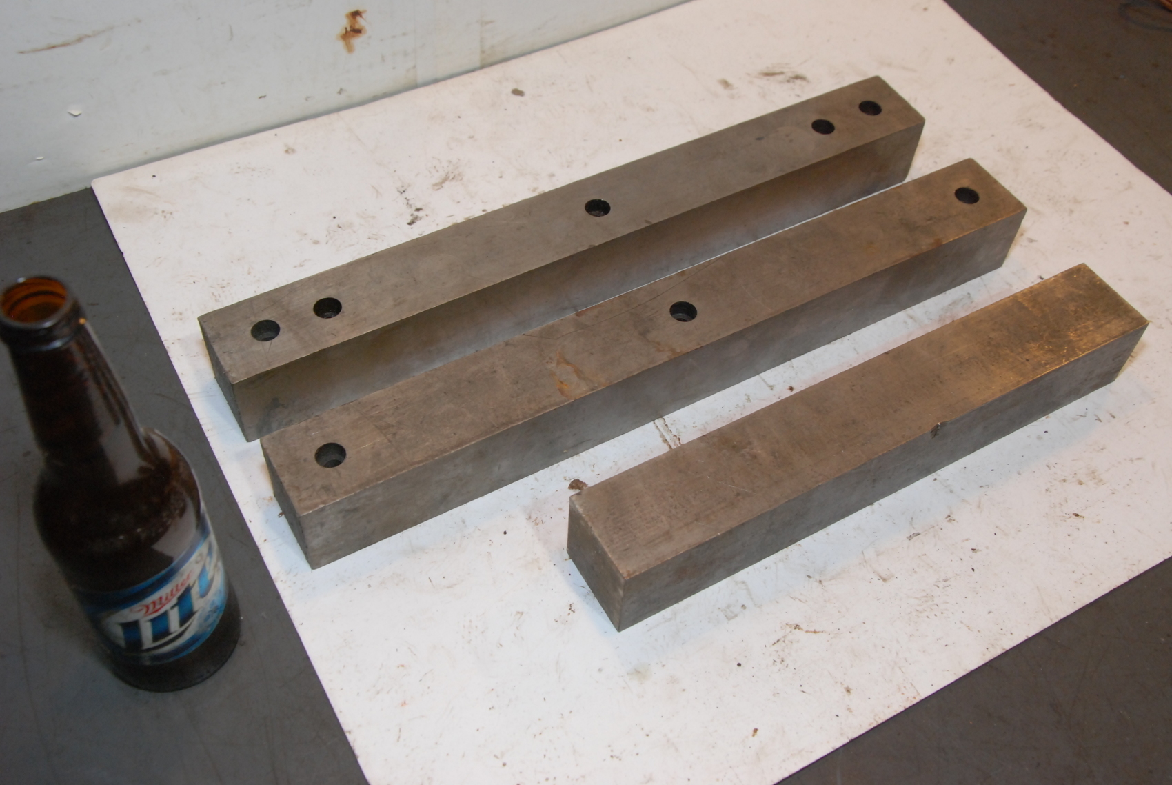 Lot of 3 steel Rectangular Bar for blacksmith anvil,52 lbs
