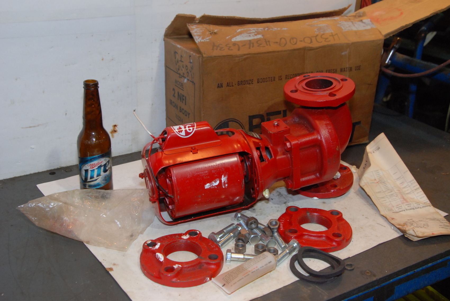 Bell Gossett 2NFI Cast Iron Booster Pump 102214 2"Flange,1/6 HP 115V