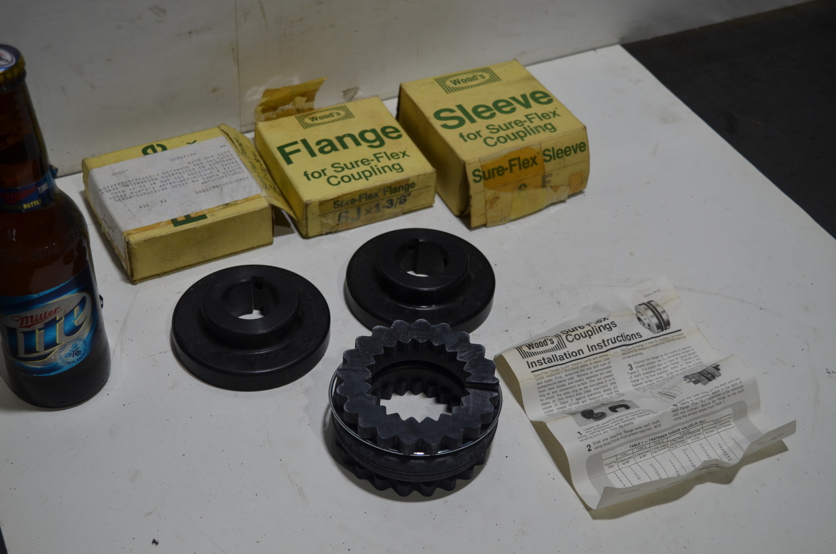 WOODS SURE FLEX motor COUPLING FLANGE SLEEVE SET 6J 1-3/8,6E