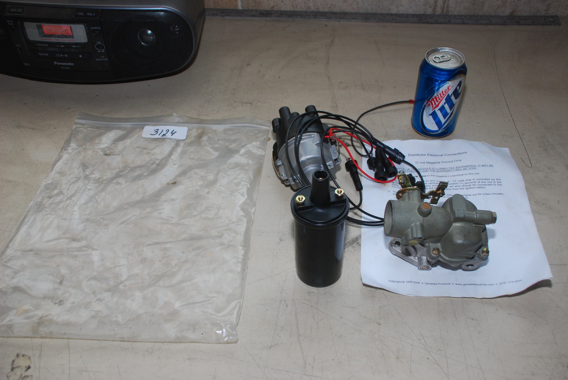 CONTINENTAL RED SEAL NEW CARBURETOR, ELECTRONIC IGNITION, CONDENSER