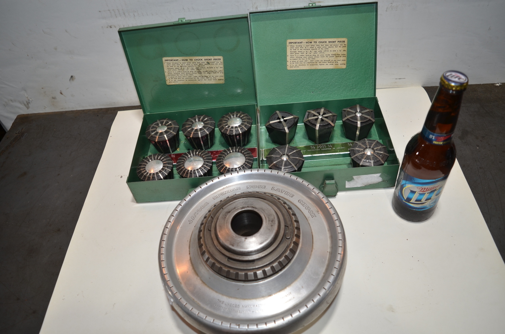 Jacobs Rubber Flex Collet Set and Spindle Nose Lathe Chuck J910-J920